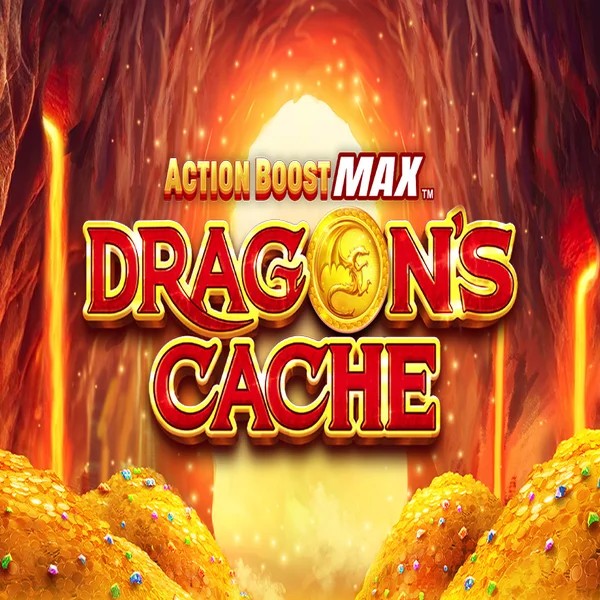 Official Slots logo: Action Boost Max Dragon's Cache by SpinPlay Games at Roulettino Casino