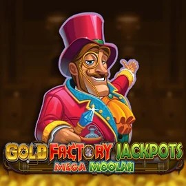 Gold Factory Jackpots Mega Moolah online game logo by Aurum Signature Studios on rouletino.de